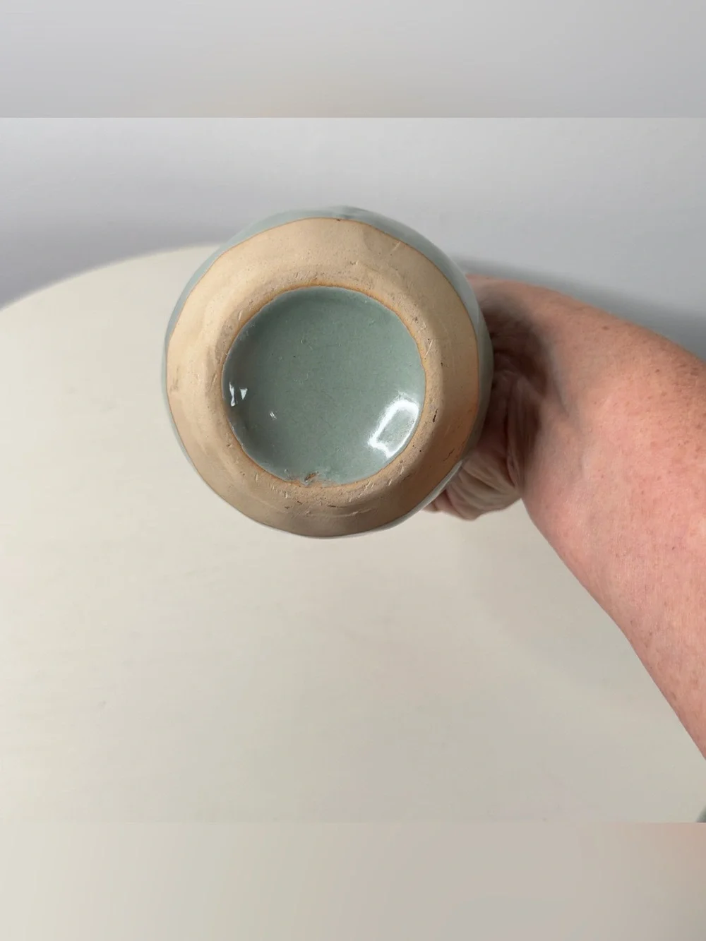 7” Sage Green Pottery Vase